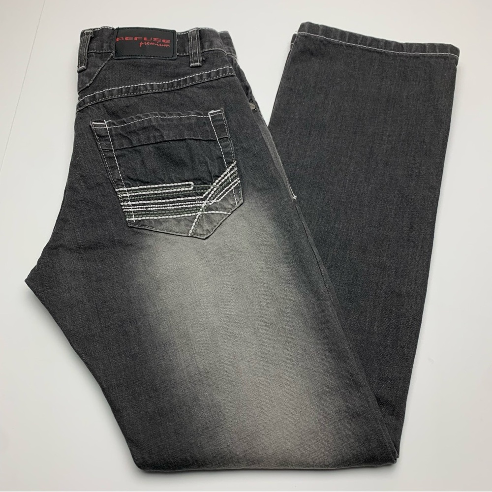 Refuse Premium Denim Jeans Y2k Gray Faded Pants Mens Size 30